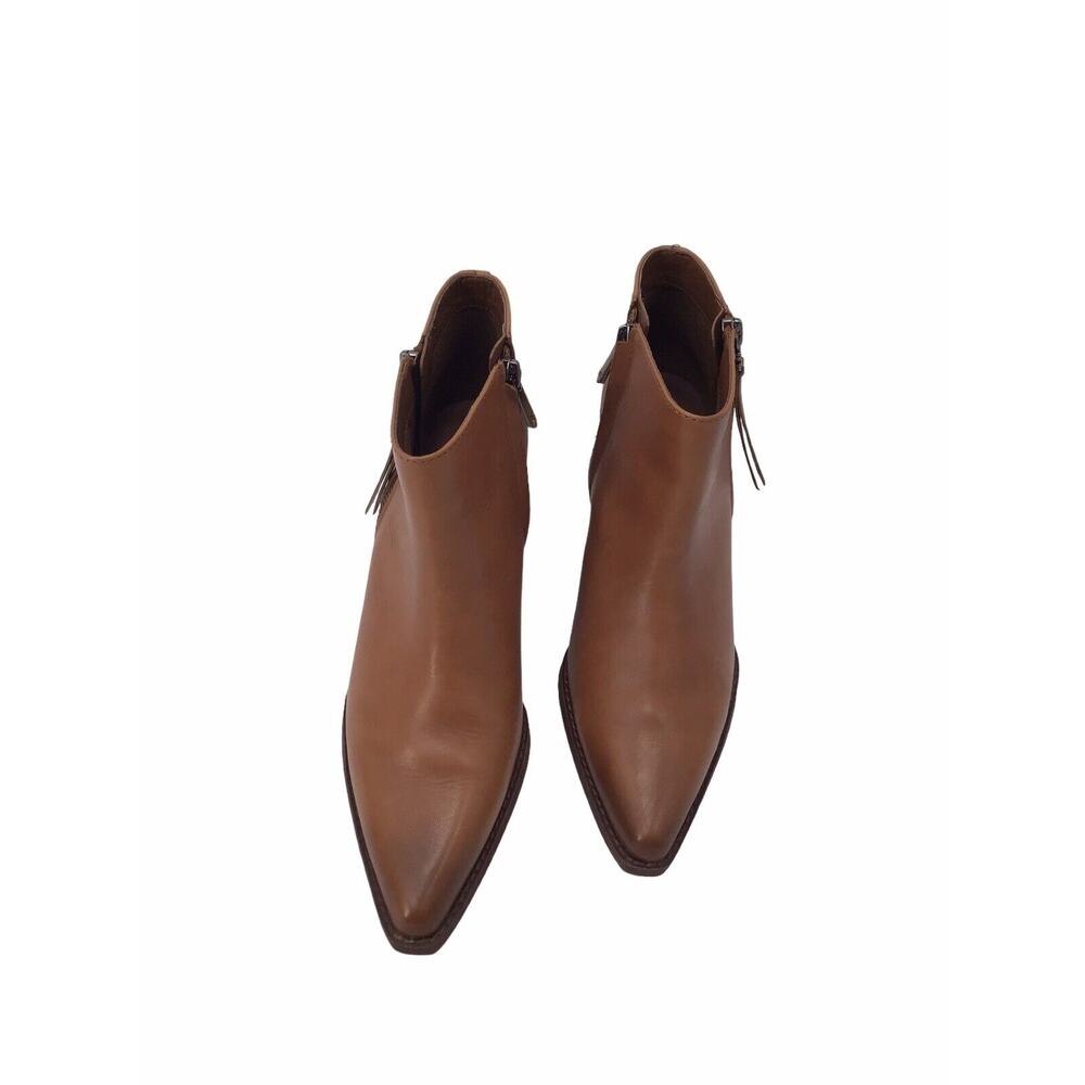 Sam Edelman Pointed Toe Stacked Block Heel Western Ankle Boots Size 7.5 Brown - Picture 4 of 11